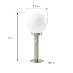 Lámpara sobremuro Lindby Vedran, 45 cm, acero inoxidable, sensor