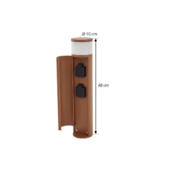 Lámpara sobremuro Lucande Corban, óxido, puerta, enchufes, G9, IP44