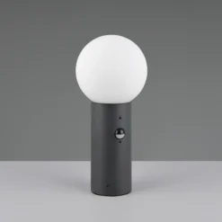 Lámpara sobremuro Mures, antracita, altura 40 cm, metal, sensor