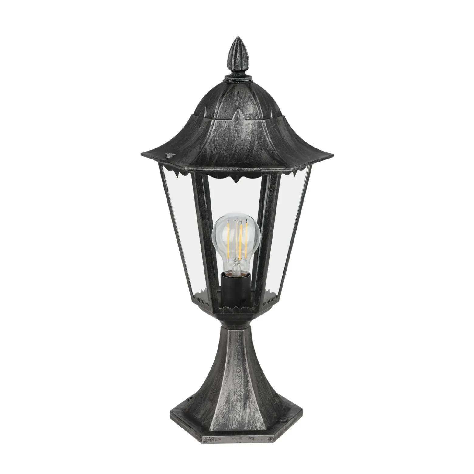 Lámpara sobremuro Navedo, negro/plata, altura 47 cm
