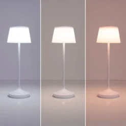 Lámpara solar de mesa Emmi CCT recargable, blanca
