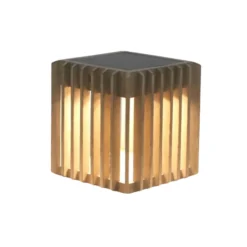 Lámpara solar de sobremesa Verti LED, gris teca, 3.000 K, 300 lm