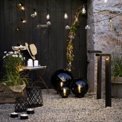 Lámpara solar LED Calabria, rombos, alto 20 cm