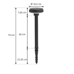 Lámpara solar LED con pica para suelo Lindby Brinca, negro, PC, sensor
