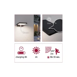 Lámpara solar LED de pared con sensor Paulmann Solveig