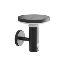 Lámpara solar LED de pared PRIOS Kalen, 17 cm, negra, con sensor