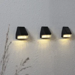 Lámpara solar LED para pared Wally Mini, juego de 3 unidades