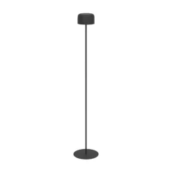 Lámpara solar LED para terraza Roccanova-L, negra, altura 120 cm