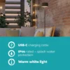 Lámpara solar LED para terraza Roccanova-L, verde, altura 120 cm