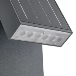 Lámpara solar LED PRIOS Lestor, antracita, atenuable, IP65