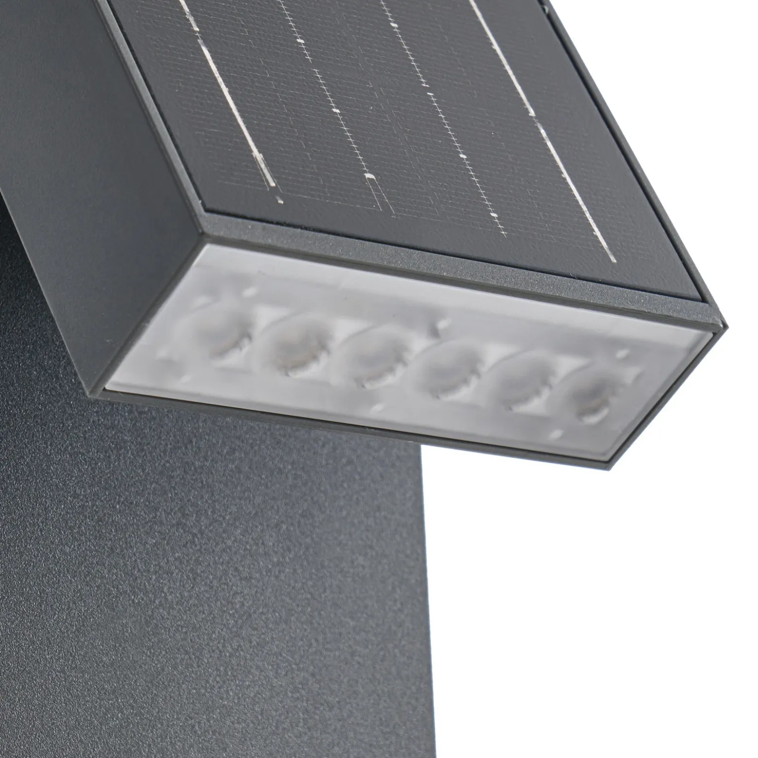 Lámpara solar LED PRIOS Lestor, antracita, atenuable, IP65