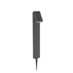 Lámpara solar LED PRIOS Lestor, antracita, atenuable, IP65