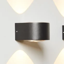 LOOM DESIGN Aplique de pared LED Frey IP65 2x6W negro