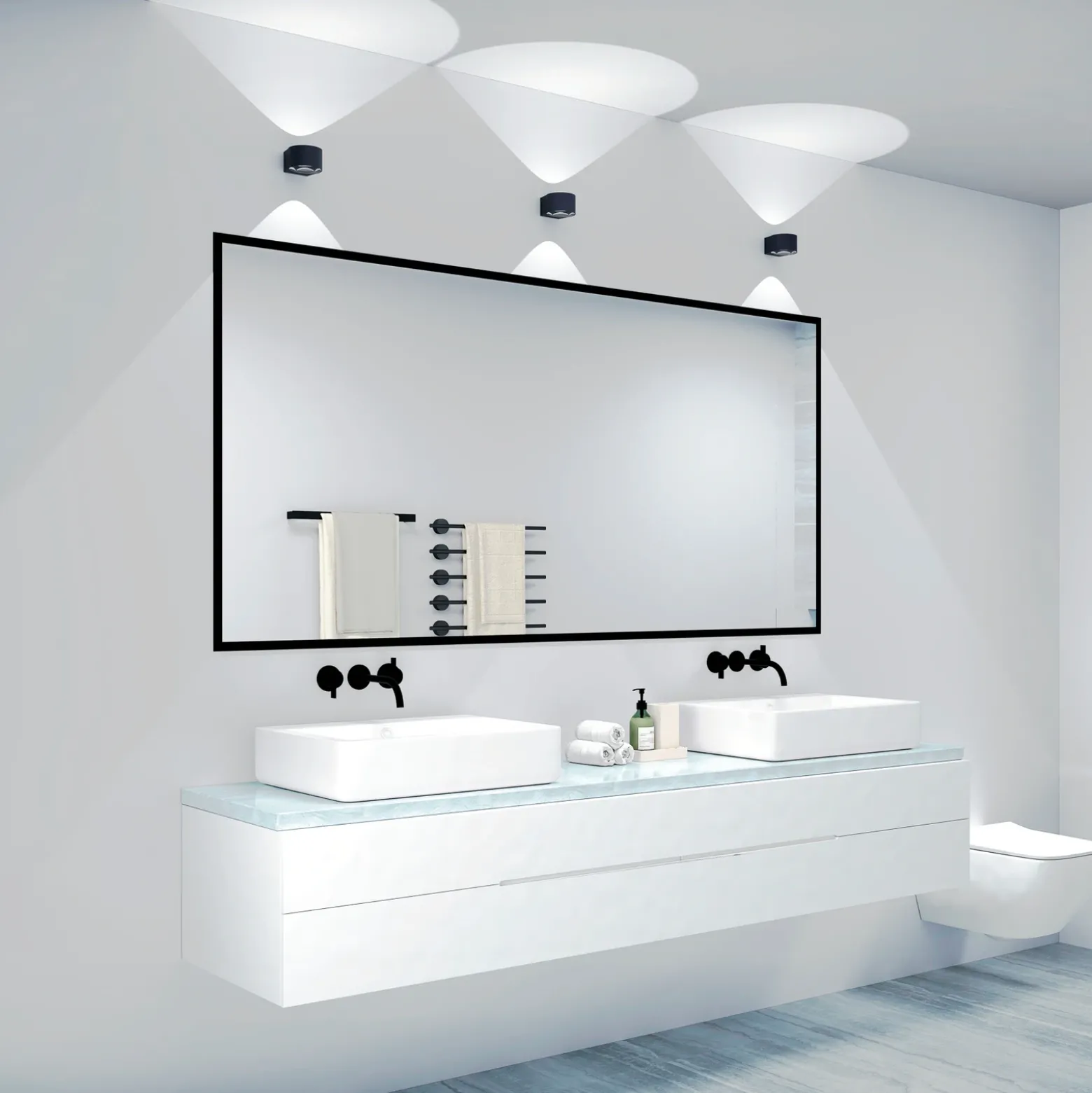 LOOM DESIGN Aplique de pared LED Frey IP65 2x6W negro