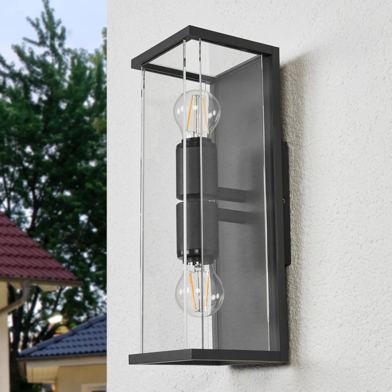 Lucande aplique de exterior Annalea, 40 cm, 2 luces, IP54