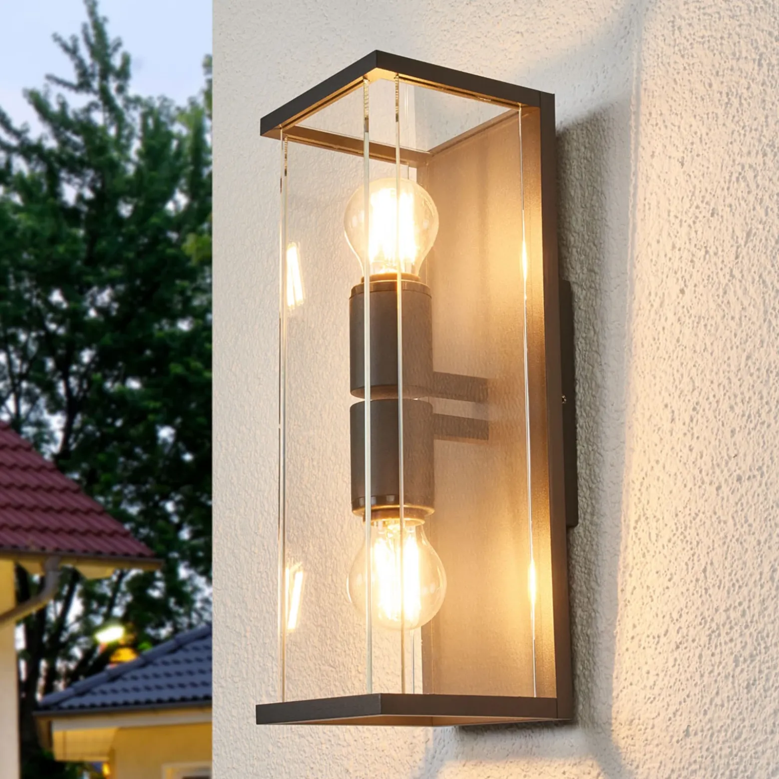 Lucande aplique de exterior Annalea, 40 cm, 2 luces, IP54