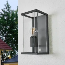 Lucande aplique de exterior Annalea, 29cm, 1 luz, IP54, sensor