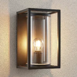 Lucande aplique de exterior Brienne, 30 cm, antracita, metal