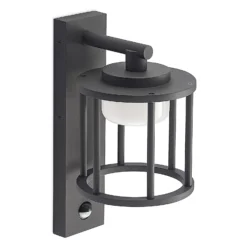 Lucande aplique de exterior Berenike, sensor, antracita, metal