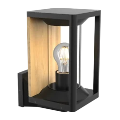Lucande aplique de exterior Candina, negro, aluminio, IP65