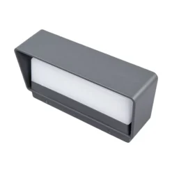 Lucande Aplique de exterior LED Midvig, gris oscuro, angular, IP65