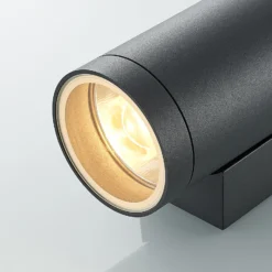 Lucande aplique de exterior Thomke, 2 luces, antracita, aluminio
