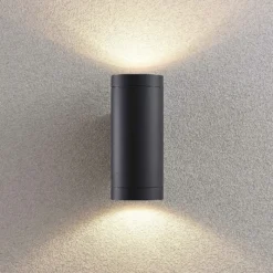 Lucande aplique de exterior Thomke, 2 luces, antracita, aluminio