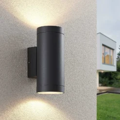 Lucande aplique de exterior Thomke, 2 luces, antracita, aluminio