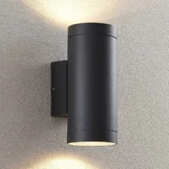 Lucande aplique de exterior Thomke, 2 luces, antracita, aluminio