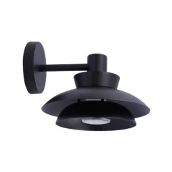 Lucande Aplique de exterior Thais, negro, metal, Ø 25 cm