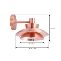Lucande Aplique de exterior Thais, color cobre, acero inoxidable