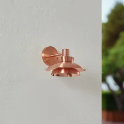Lucande Aplique de exterior Thais, color cobre, acero inoxidable