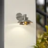 Lucande Aplique de exterior Thais, acero inoxidable, Ø 25 cm