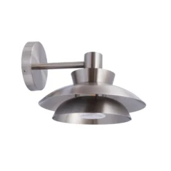 Lucande Aplique de exterior Thais, acero inoxidable, Ø 25 cm