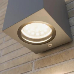 Lucande aplique de exterior Xava, downlight, antracita, GU10