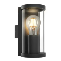 Lucande aplique de exterior Zanta, altura 19,7 cm, IP65, negro