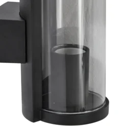 Lucande aplique de exterior Zanta, altura 19,7 cm, IP65, negro