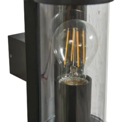 Lucande aplique de exterior Zanta, altura 19,7 cm, IP65, negro