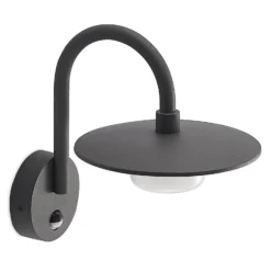 Lucande aplique de exterior Zamalino, 31 cm, antracita, sensor