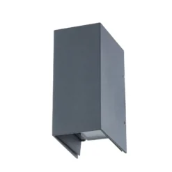 Lucande aplique de pared LED Kimian, altura 17 cm, antracita, IP54