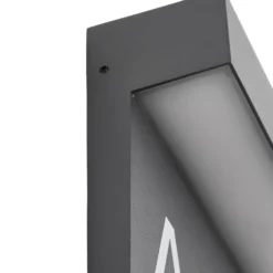 Lucande aplique LED con número de casa Kalero, sensor crepuscular, CCT