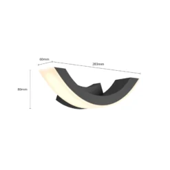 Lucande aplique LED para exterior Half, 30 cm, antracita, IP54
