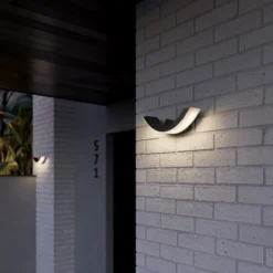 Lucande aplique LED para exterior Half, 30 cm, antracita, IP54