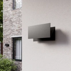 Lucande Aplique LED para exterior Meja, negro, metal, IP54