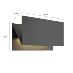 Lucande Aplique LED para exterior Meja, negro, metal, IP54