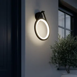 Lucande Aplique LED para exterior Mirco, 30 cm, negro, IP65