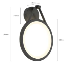 Lucande Aplique LED para exterior Mirco, 30 cm, negro, IP65