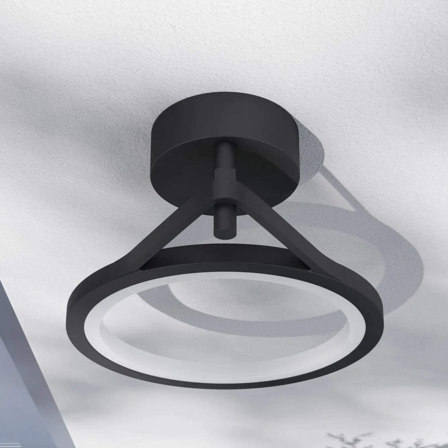 Lucande Aplique LED para exterior Mirco, 30 cm, negro, IP65