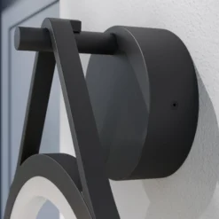 Lucande Aplique LED para exterior Mirco, 30 cm, negro, IP65