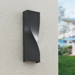 Lucande Aplique LED para exterior Tibelya, antracita, arriba/abajo, IP65